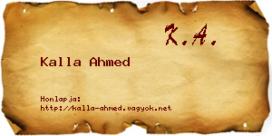 Kalla Ahmed névjegykártya